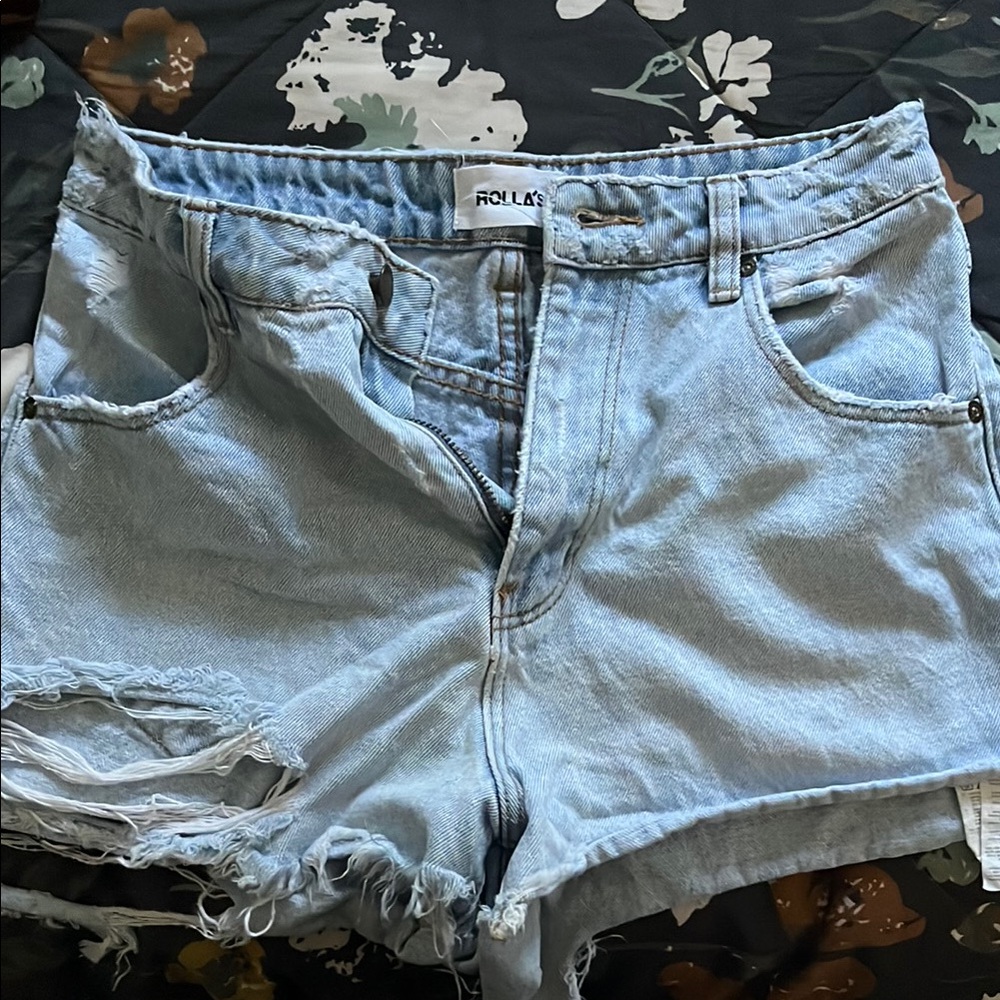 ROLLA'S Light Blue Distressed Women's Shorts